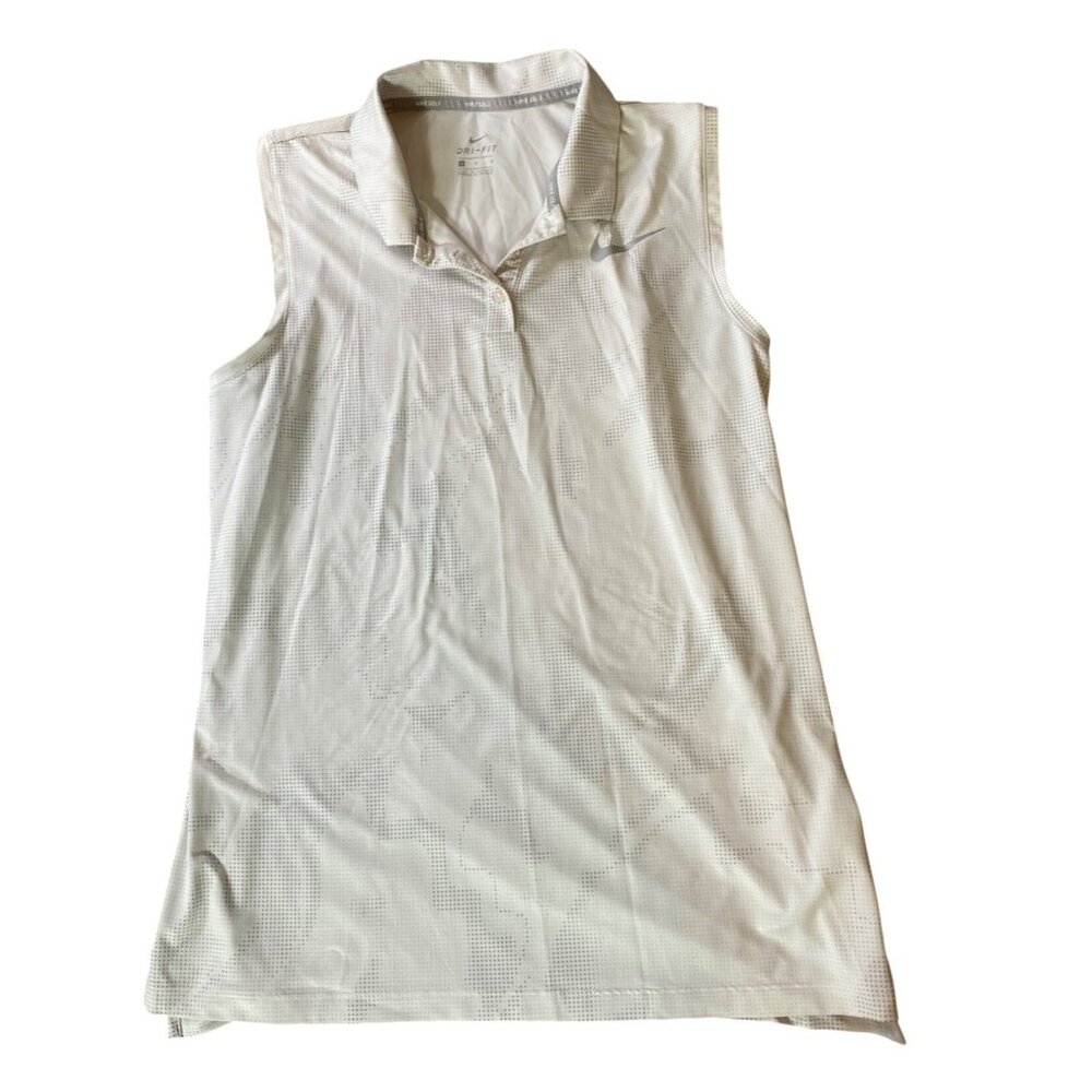 Nike Golf Dri-Fit Womens Sleeveless Polo Shirt Large White Large